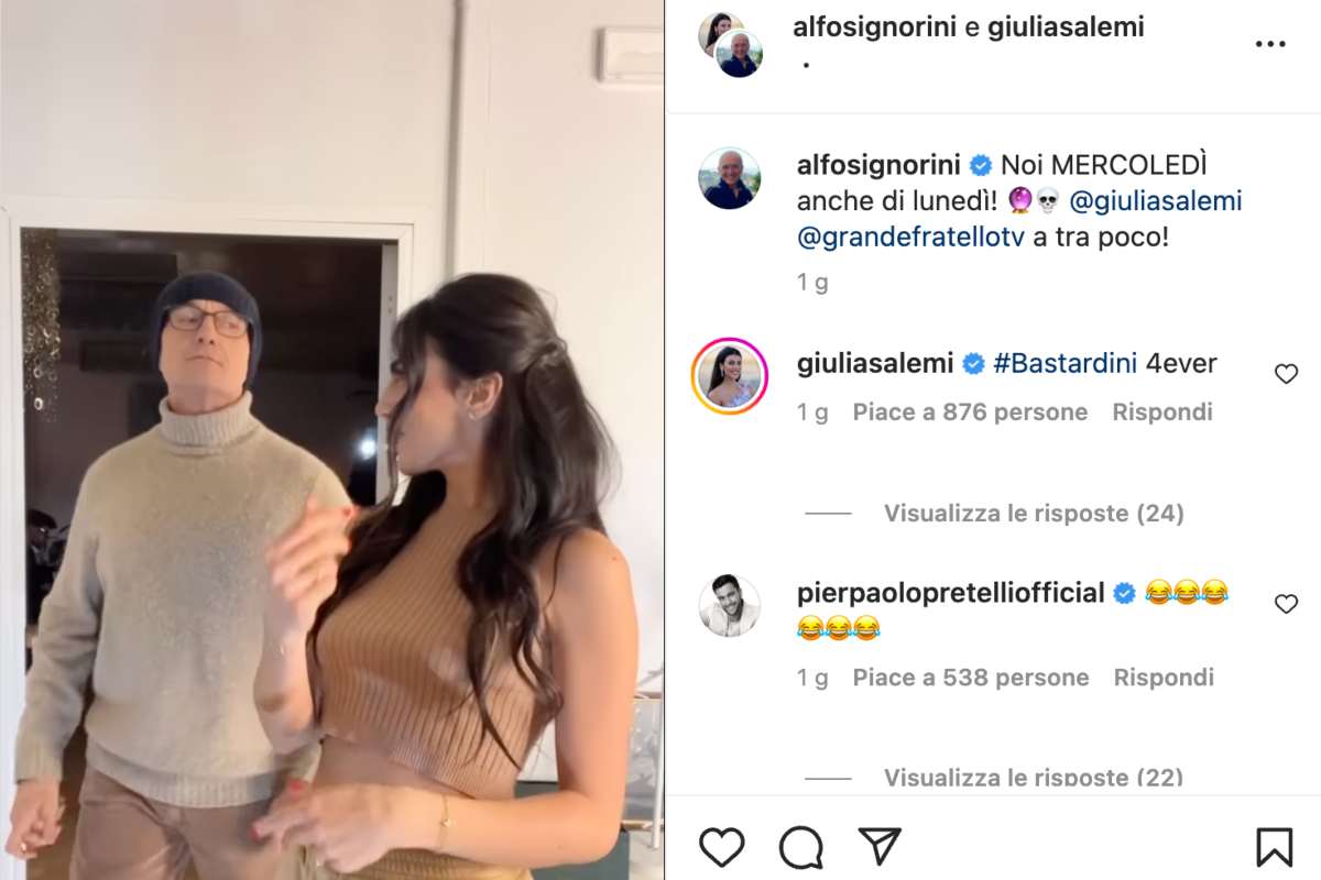 Alfonso Signorini con Giulia Salemi