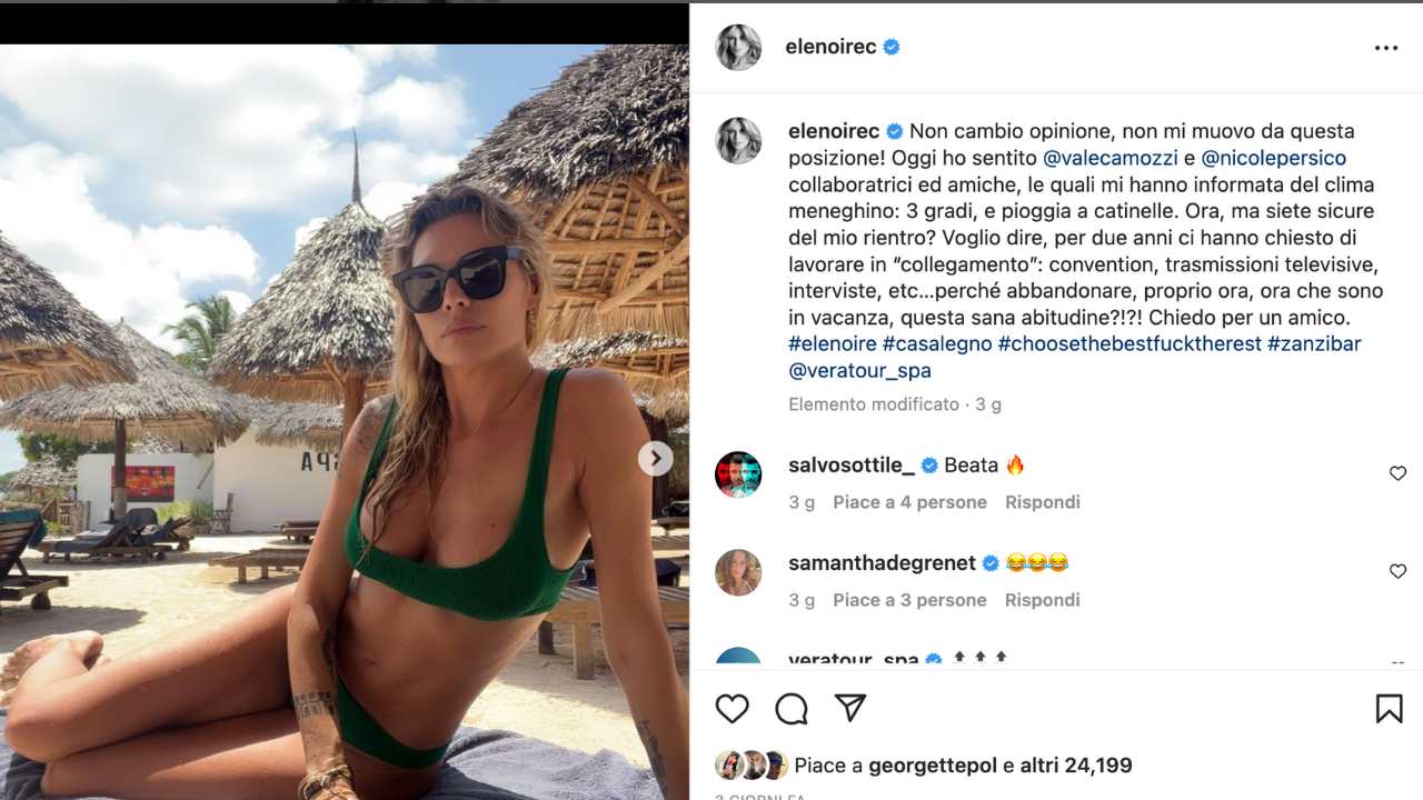 Elenoire Casalegno allo scoperto - SoloGossip - Fonte foto Instagram