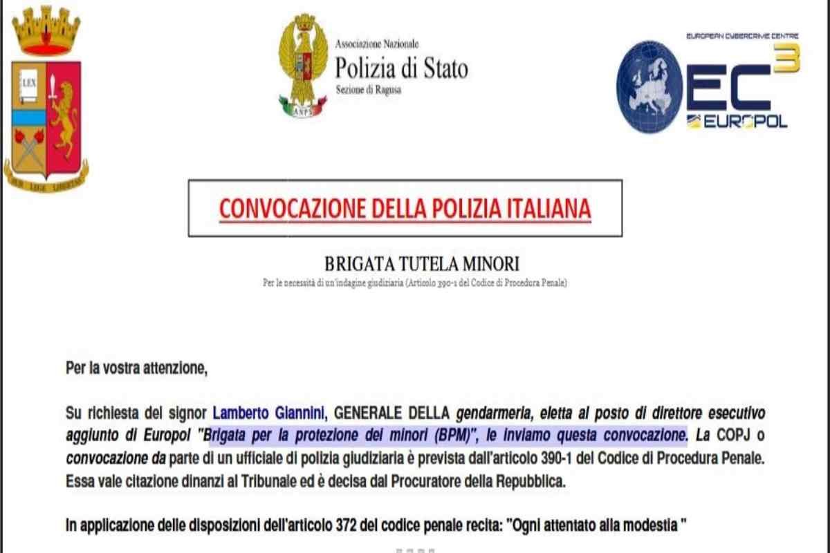 Attenzione truffa polizia