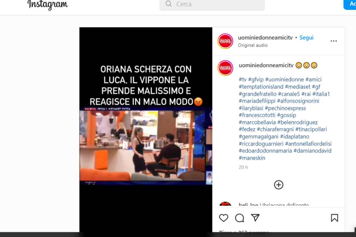 scontro Luca vs Oriana